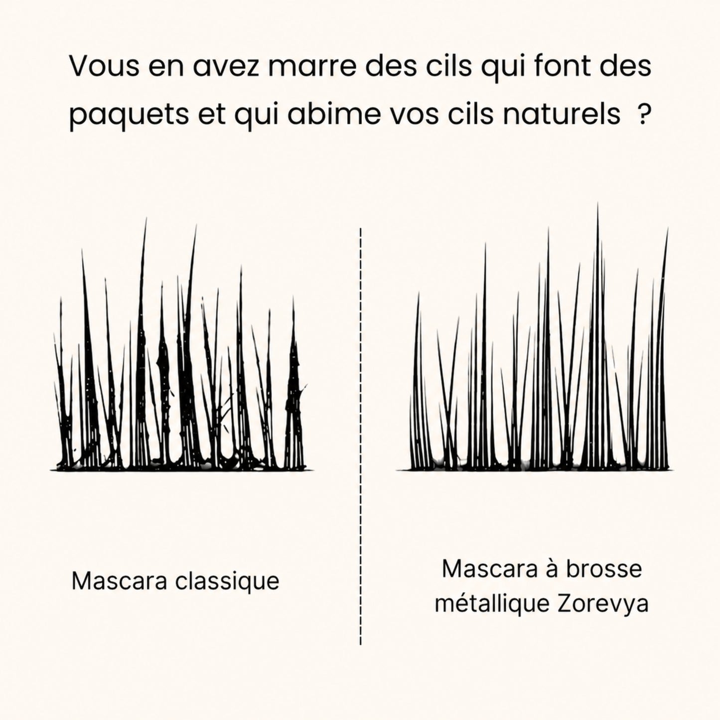 Mascara Zorevya™ - Brosse Métallique